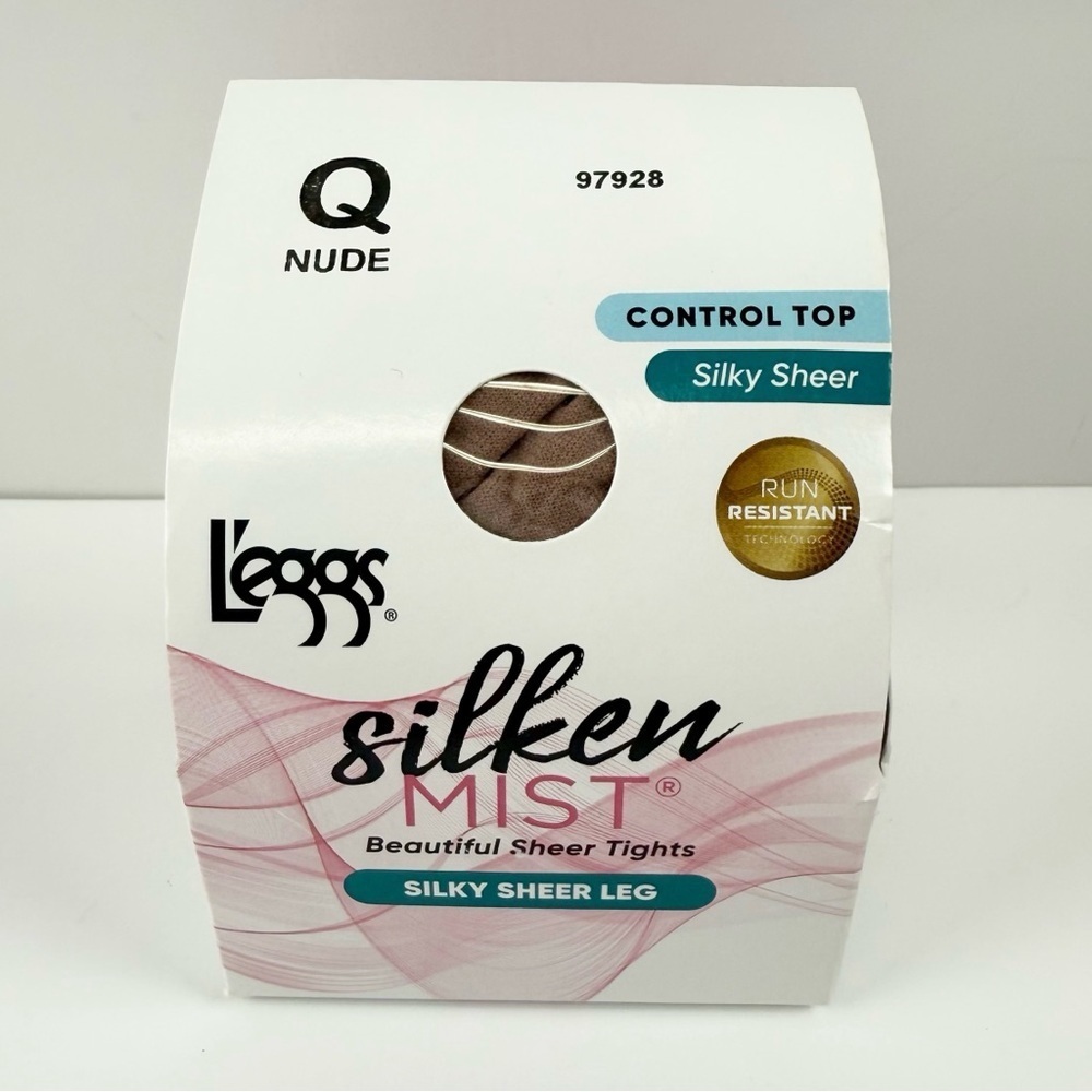 Leggs Silken Mist Pantyhose Tights 1 Pair Nude Size Q Control Top NWT